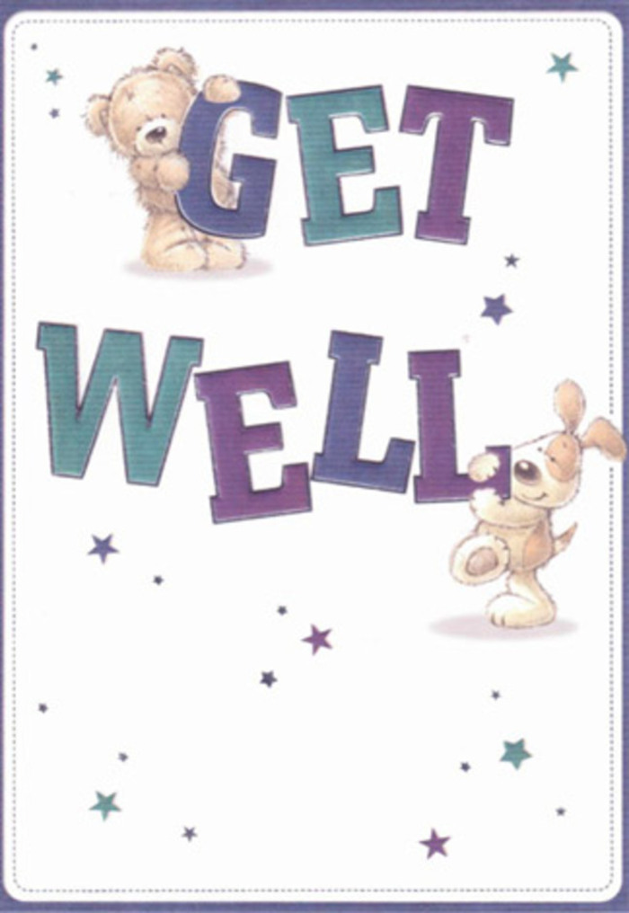 A scene filled with comfort greets you on this get well card, as a bear and a puppy gently collaborate to send wishes of health and joy throughout Amersham. Their forms, rendered with plush textures and inviting expressions, capture the innocence and sincerity that define heartfelt acts of kindness in our community. Playful blue and teal stars soar above, like notes of encouragement drifting through the air over King George V Playing Fields. The bold, rounded 'Get Well' message, shaded in celebratory purples and aquas, stands out confidently against an immaculate background, anchoring the design with assurance. Much like a thoughtfully arranged bouquet from Amersham's renowned florists, the scene is composed with meticulous care-each brushstroke thoughtfully placed, each colour chosen to lift the heart. The comforting softness of the illustrated fur almost invites a gentle touch, echoing the warmth of home and neighbourhood solidarity. Whether sent to a friend recovering on White Lion Road or a neighbour resting nearby, this card embodies a sincere desire to brighten days and nurture healing, making it a perfect companion to a fresh floral delivery.
