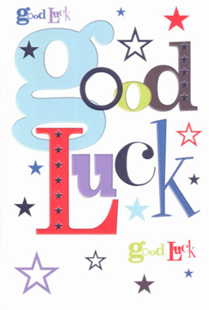 There's a spirited vibrancy to this good luck card, the kind you'd find in the window of a cherished Amersham flower shop on Whielden Street. Each letter leaps forward in a lively blend of pastel blue, jet black, exuberant red, and soft green, accented by an array of multicoloured stars that dance across a snowy background. The composition feels as if it's gently cheering from the sidelines, inspired by the supportive crowd you might see during a town festival or local school play. The generous white space around each word lets every colour breathe, creating a modern, uplifted design infused with optimism the moment it's held. The card's substantial, smooth texture hints at the thoughtful care put into both paper and petals in Amersham's best shops. This is not merely a message but a talisman-pulsing with warmth, confidence, and local spirit, ready to carry good wishes through any milestone, whether it's a new chapter at the hospital or a leap towards university. The overall effect is both contemporary and heartfelt, perfect for someone you care about near Amersham's bustling centre.